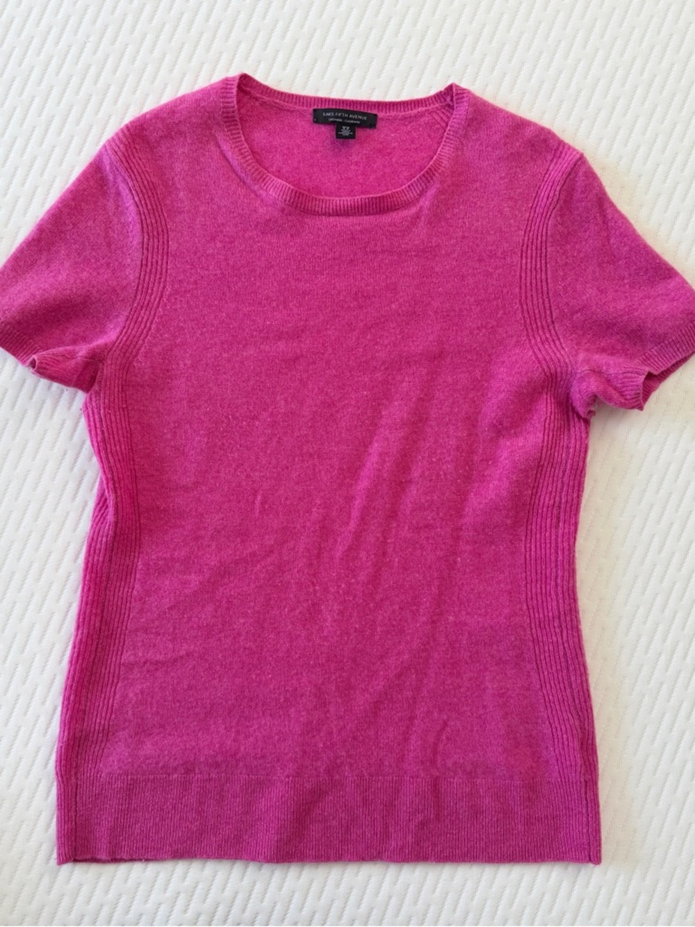 Saks Fifth Avenue Cashmere Pink Short sleeve sweater